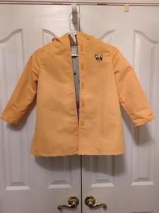 Girls Gymboree Hooded Hello Yellow French Bulldog Raincoat/Jacket Size SMALL
